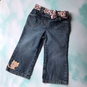 Cute Baby Kitty Jeans with Bow Belt 18-24 months